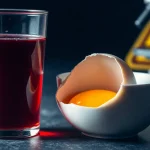 Ilustracja symbolizująca ryzyko biologiczne związane ze spożywaniem surowej krwi i jajek